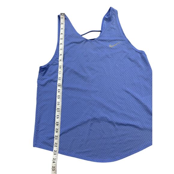 Nike Women's Dri-FIT  Mesh Training Tanl Top Running Strappy Back Blue Medium - Picture 5 of 6